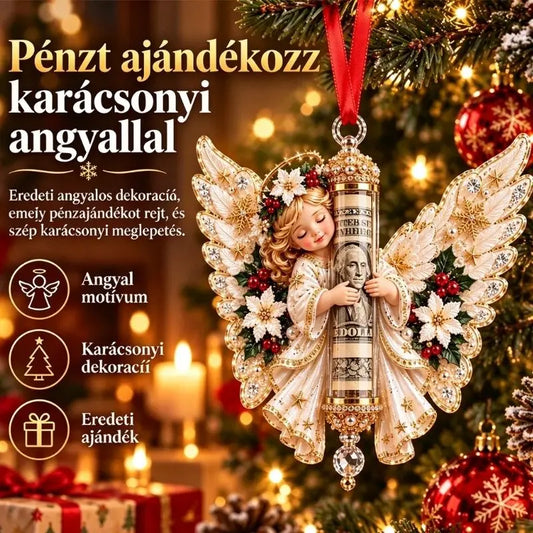 🎁5 darabos szett, ára 9900 Ft✨ Angyal alakú karácsonyi dekoráció (készpénzes ajándéktartóként is használható)