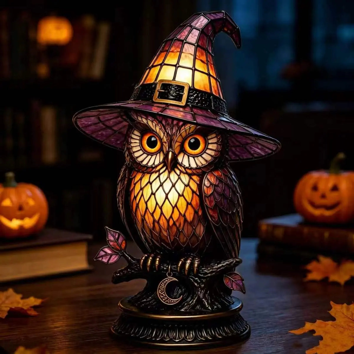 💥 50% kedvezmény! 🔥 Gótikus Halloweeni Boszorkány és Macska asztali lámpa