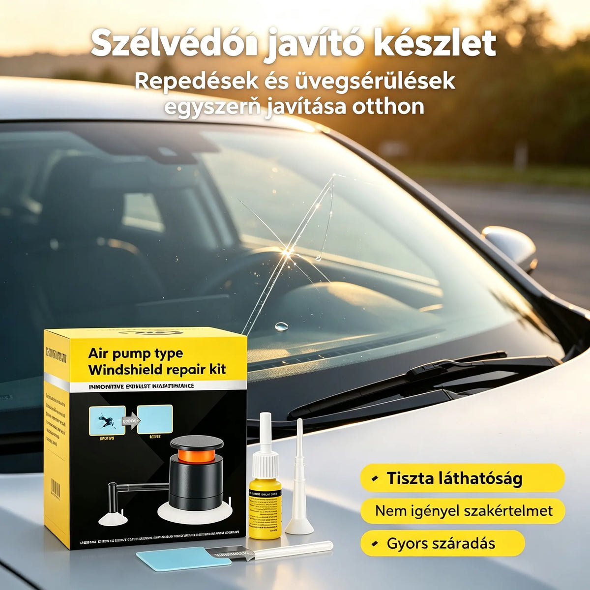 🚗🚗Új autó szélvédő javító folyadék – gyorsan javítja a repedéseket és karcolásokat.