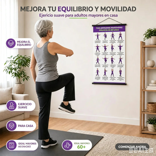 Plakat z ćwiczeniami Tai Chi dla seniorów