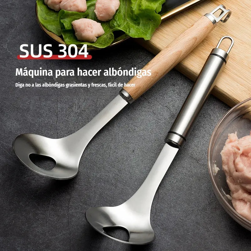 🍖 【2 darab】Húsgolyóformázó 304-es rozsdamentes acélból – ideális hús- és halkészítéshez, tökéletes otthoni főzéshez 🥄