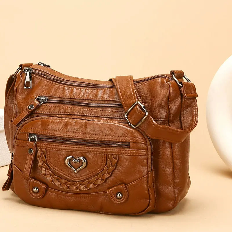 💐50% KEDVEZMÉNY! 🎁Női puha PU keresztpántos táska – Több zseb a tökéletes rendszerezésért 👜🔑