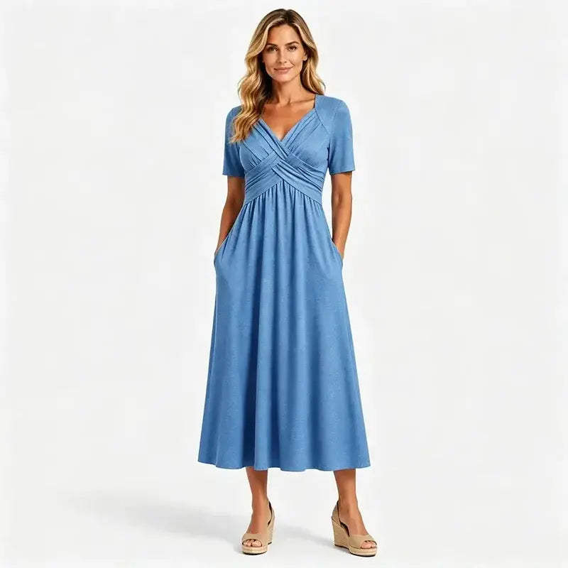 🔥🔥👗【S-3XL】Modern, lezser, középhosszú ruha tiszta színekben, 2026-tól.
