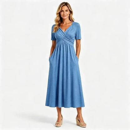 🔥🔥👗【S-3XL】Modern, lezser, középhosszú ruha tiszta színekben, 2026-tól.