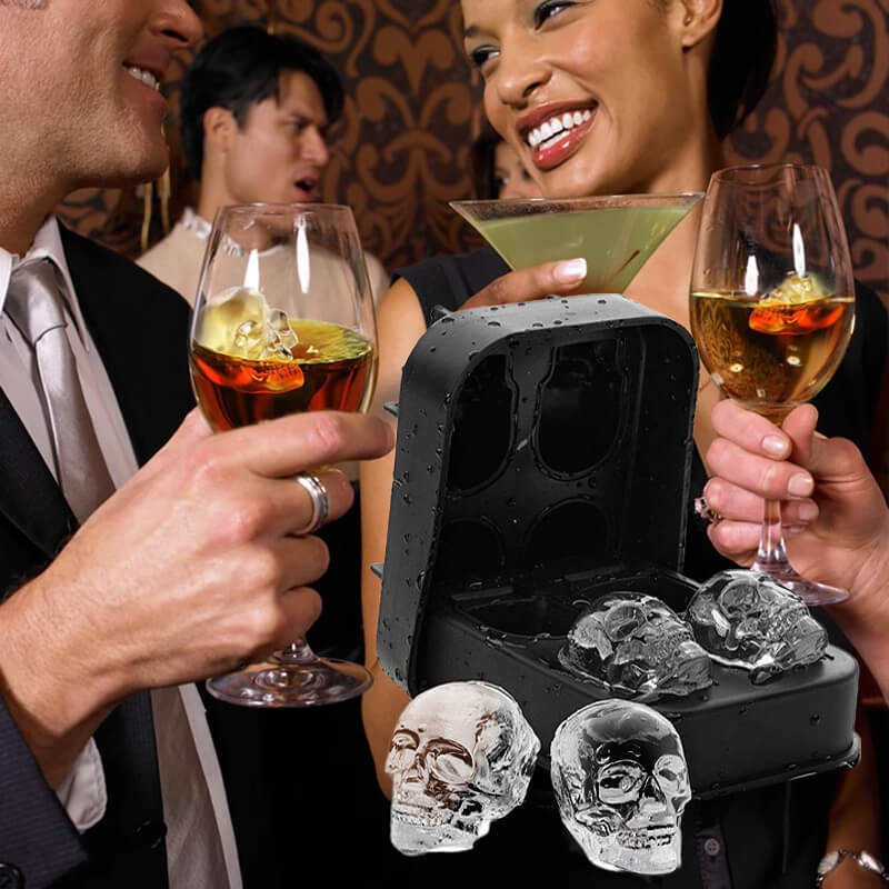❄️💀🍸Направи си сам: Силиконова форма за лед с череп