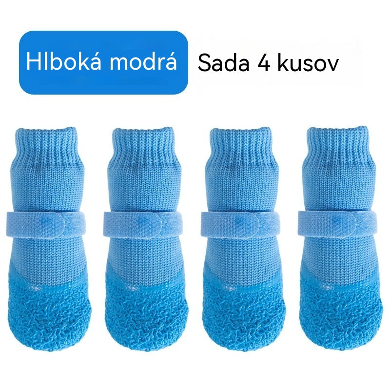 🐕🐕【500 českých korun】2 sady (8 kusů)– Nové nepromokavé ponožky pro psy. Silikonové holínky pro psy. Protiskluzové a odolné vůči oděru.