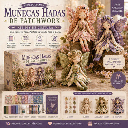 🌸50% kedvezmény - Mesebeli varrás sorozat - Saját készítésű patchwork tündérbaba készlet✨👼
