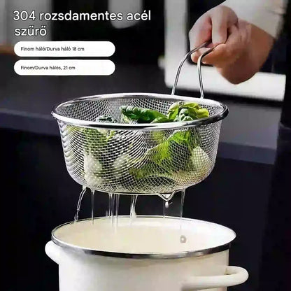🔥🥳50% KEDVEZMÉNY🥗🍲Rozsdamentes acél hálós szűrőkosár