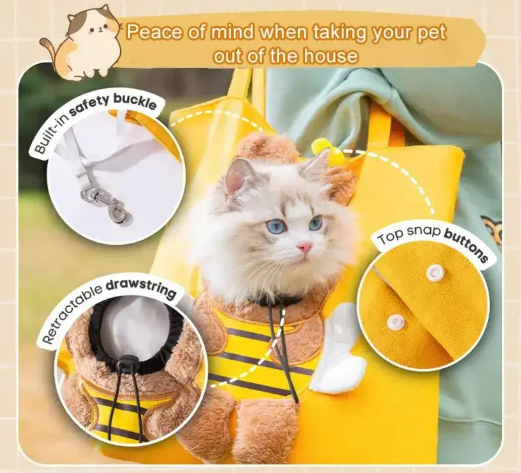 🐈👜Aranyos kilógó fülű macskás táska – Állathordó táska, kényelmes és stílusos utazáshoz