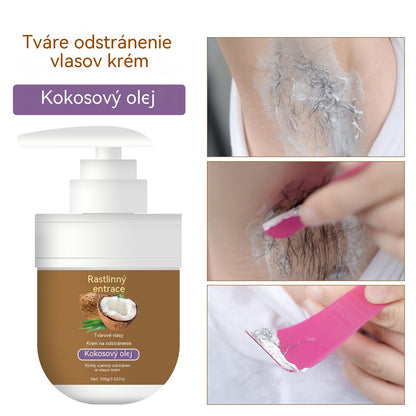 📣Krém na odstraňovanie chĺpkov na tvári s kokosovým olejom a 1 darčekom zadarmo