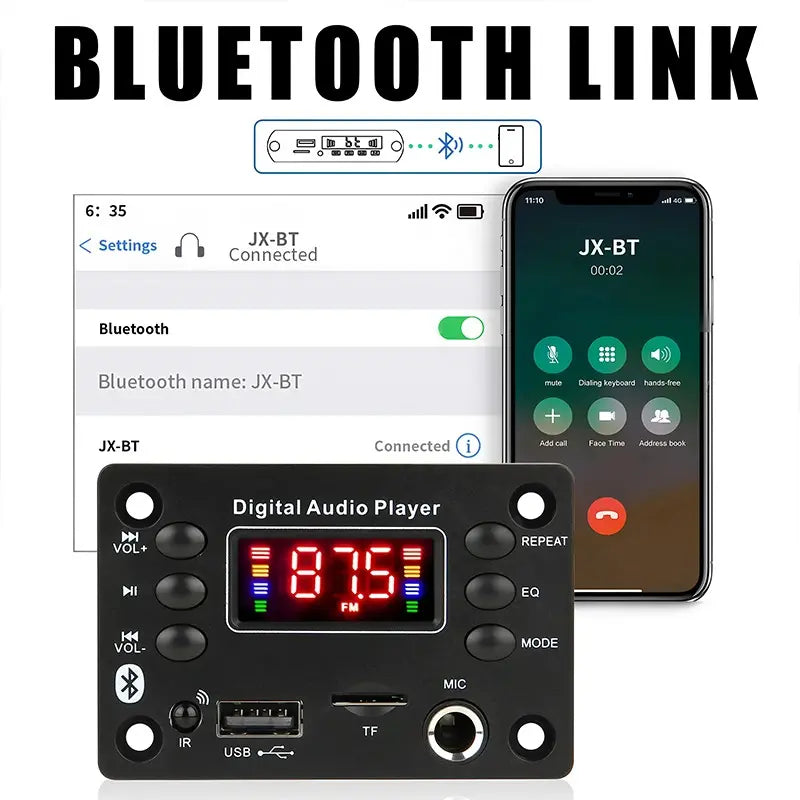 🎵 Bluetooth pojačalo i dekoder zvučnika, s bežičnim daljinskim upravljačem, USB priključkom i funkcijom snimanja🎙️