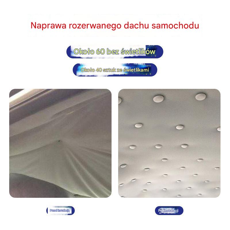 Pokrycie dachu samochodu odpada. Napraw klamrę mocującą gwoździe. Modyfikacja i renowacja wnętrza samochodu pod brodą bez demontażu (zestaw narzędzi montażowych + śrubokręt + ręcznik w zestawie)