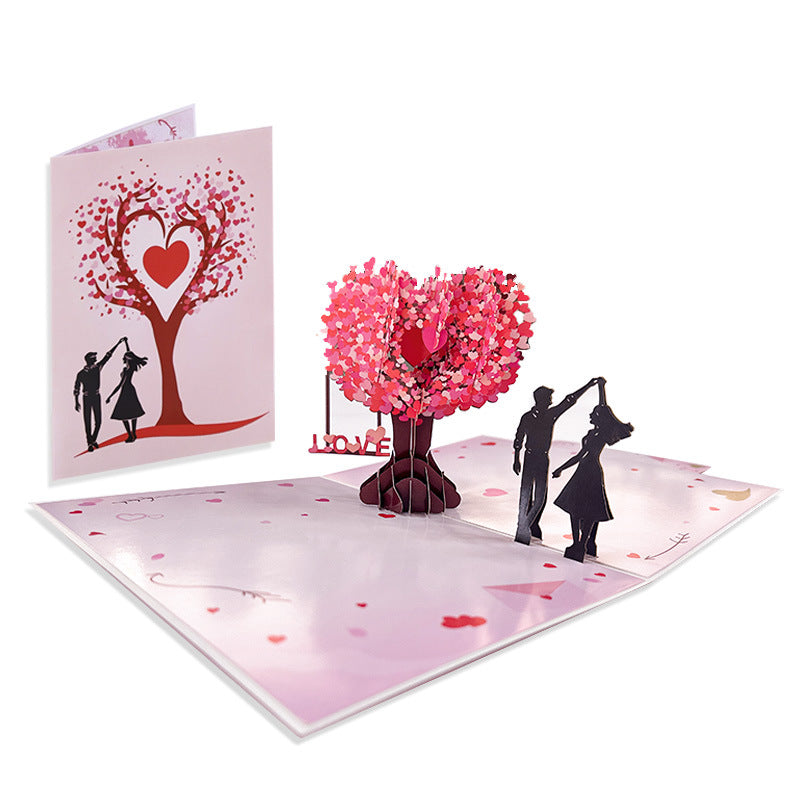 🔥【Kupi 1, dobi 1 gratis】💞💌 Valentinova voščilnica: 3D voščilnica z drevescem v obliki srca