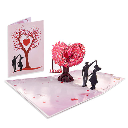 🔥【Kupi 1, dobi 1 gratis】💞💌 Valentinova voščilnica: 3D voščilnica z drevescem v obliki srca