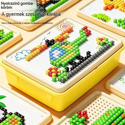 🧒👦 3D gomba alakú cövek kirakó, egy biztonságos és sokoldalú barkácsszerelő eszköz gyerekeknek.