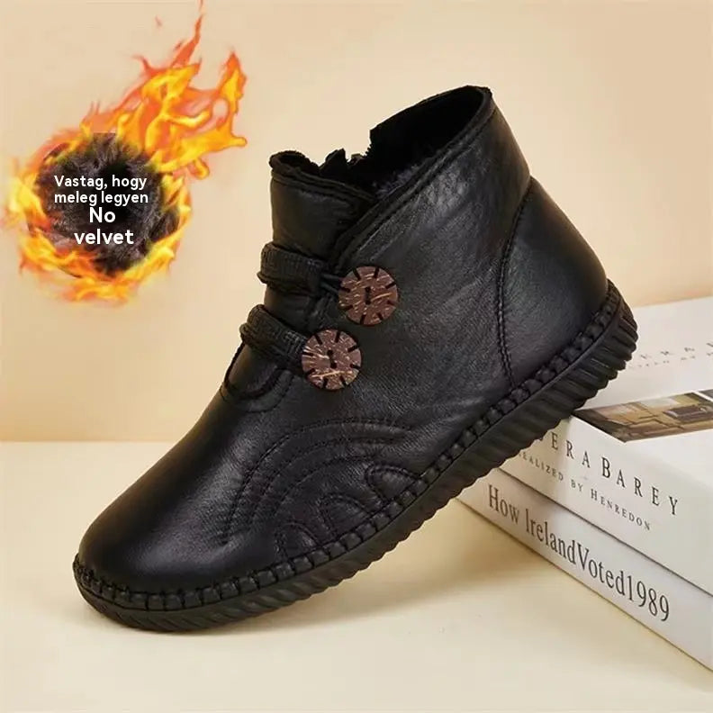 【50%OFF】💥【35-40】Női bőr, pamut, csúszásmentes, kézzel készített cipők őszre és télre