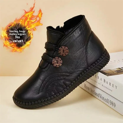 【50%OFF】💥【35-40】Női bőr, pamut, csúszásmentes, kézzel készített cipők őszre és télre