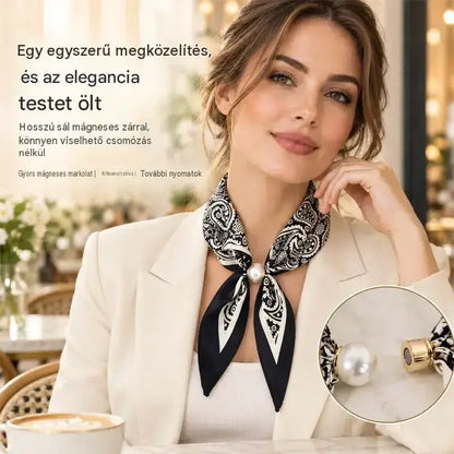 4 darabos keskeny selyemsál szett – tavaszi-nyári elegancia és finomság! Finom anyag, sokoldalú – viselhető a nyakon, hajpántként vagy táskadíszként is!