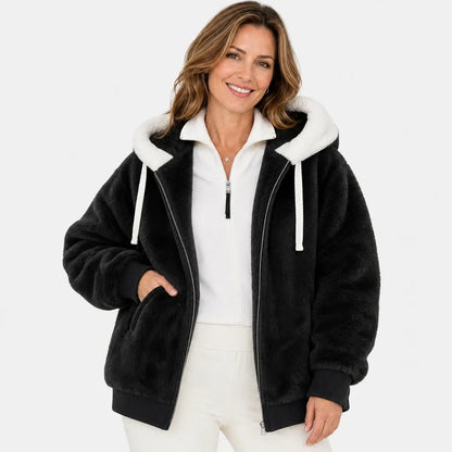 ❄️☃️[S-5XL] Női vastagított, plüss, színblokkos, csíkos dzseki (2026)