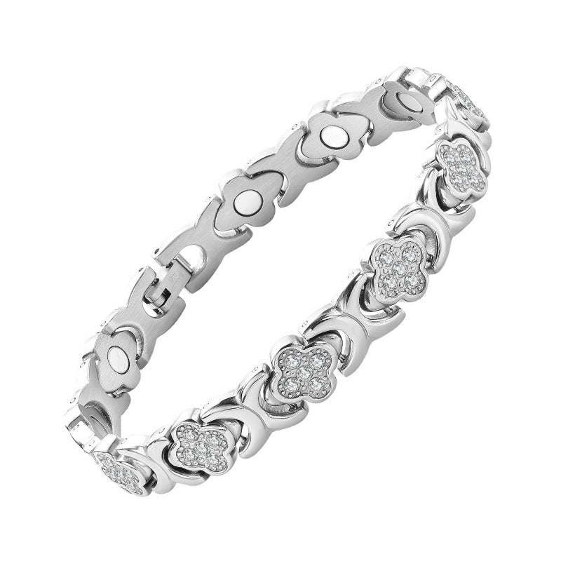 💎Magnetický náramok Clover Diamond - Objavte svoje tajomstvo pre úľavu od stresu, magnetické zlepšenie pohody