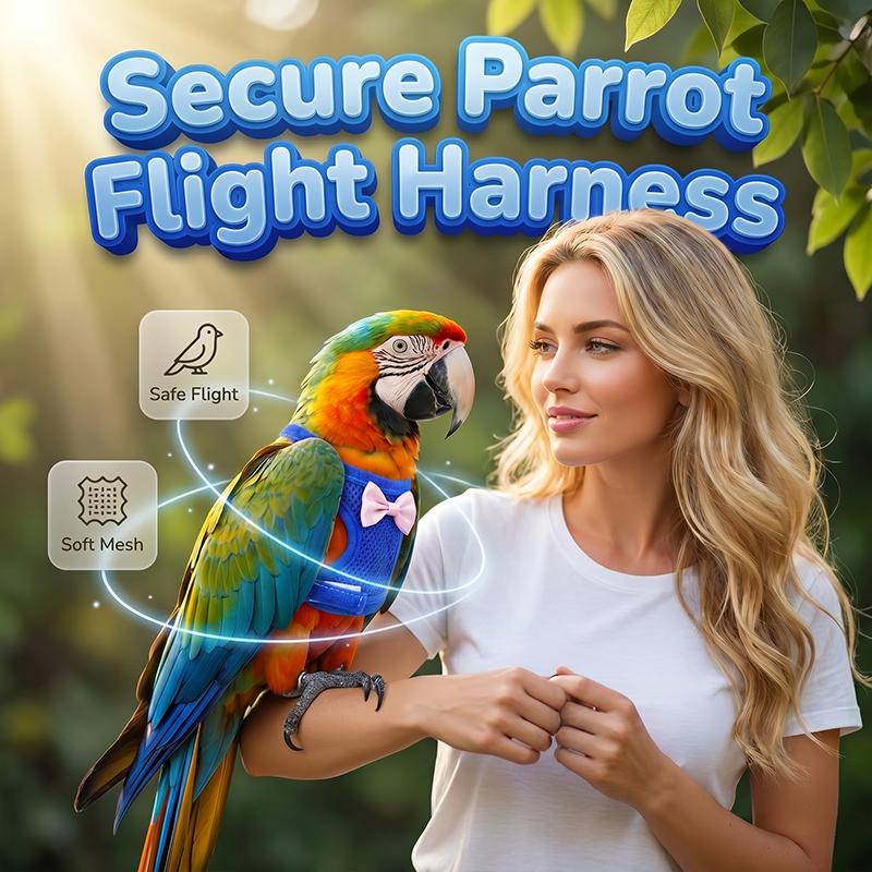 🦜Postroj na lietanie pre papagája s vodítkom