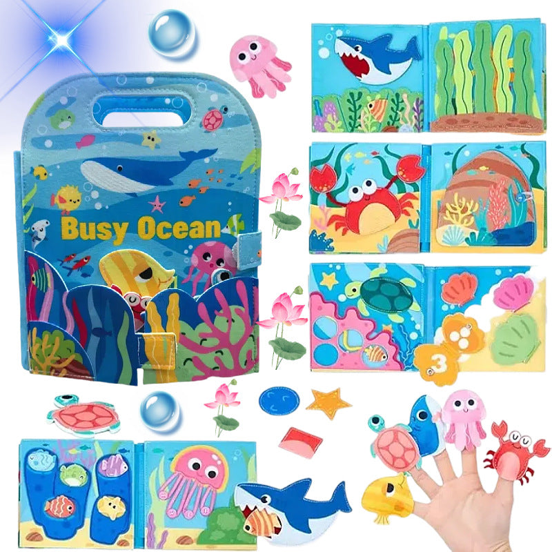 Juguetes educativos para niños, libro de fieltro, animales de granja