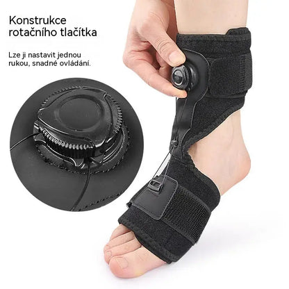 【2 jednotky】Lékařské ortézy pro pokleslou nohu a plantární fasciitidu, s otočným nastavovacím knoflíkem a hliníkovou oporou, pro denní i noční použití.