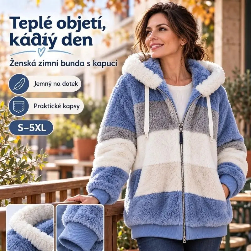 🔥 Poslední den – sleva 50 % ❄️【S–5XL】Nový dámský teplý kabát 2026 s hustou plyšovou podšívkou a designem v kombinaci barev ✅ Možnost platby na dobírku