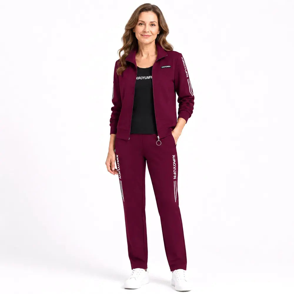 🌸 Elegancia a absolútne pohodlie! Elegantná 3-dielna tepláková súprava pre ženy (bunda na zips + tričko + nohavice / Veľkosti: M-6XL)! ✨