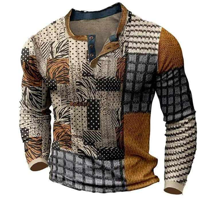 🔥🔥Nova moška polo majica z dolgimi rokavi in velikim tiskom【S-4XL】
