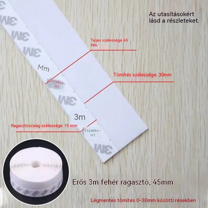 🚪 PVC ajtó alsó tömítőszalag – Por- és huzatálló