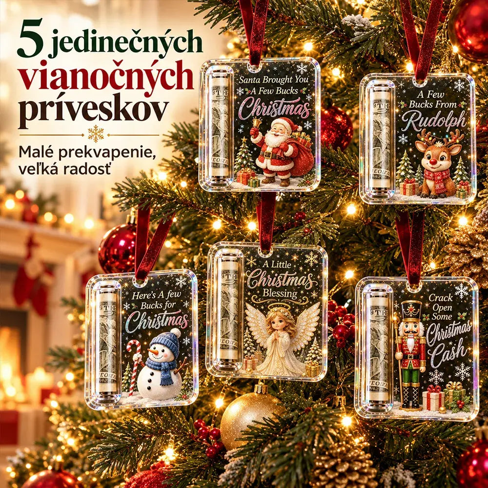 Sada 5 kusov za 23 €🎄 Vianočná ozdoba na peniaze ✨ Ozdoba na vianočný stromček, ktorá ukrýva bankovky – kreatívny a prekvapivý sviatočný darček.