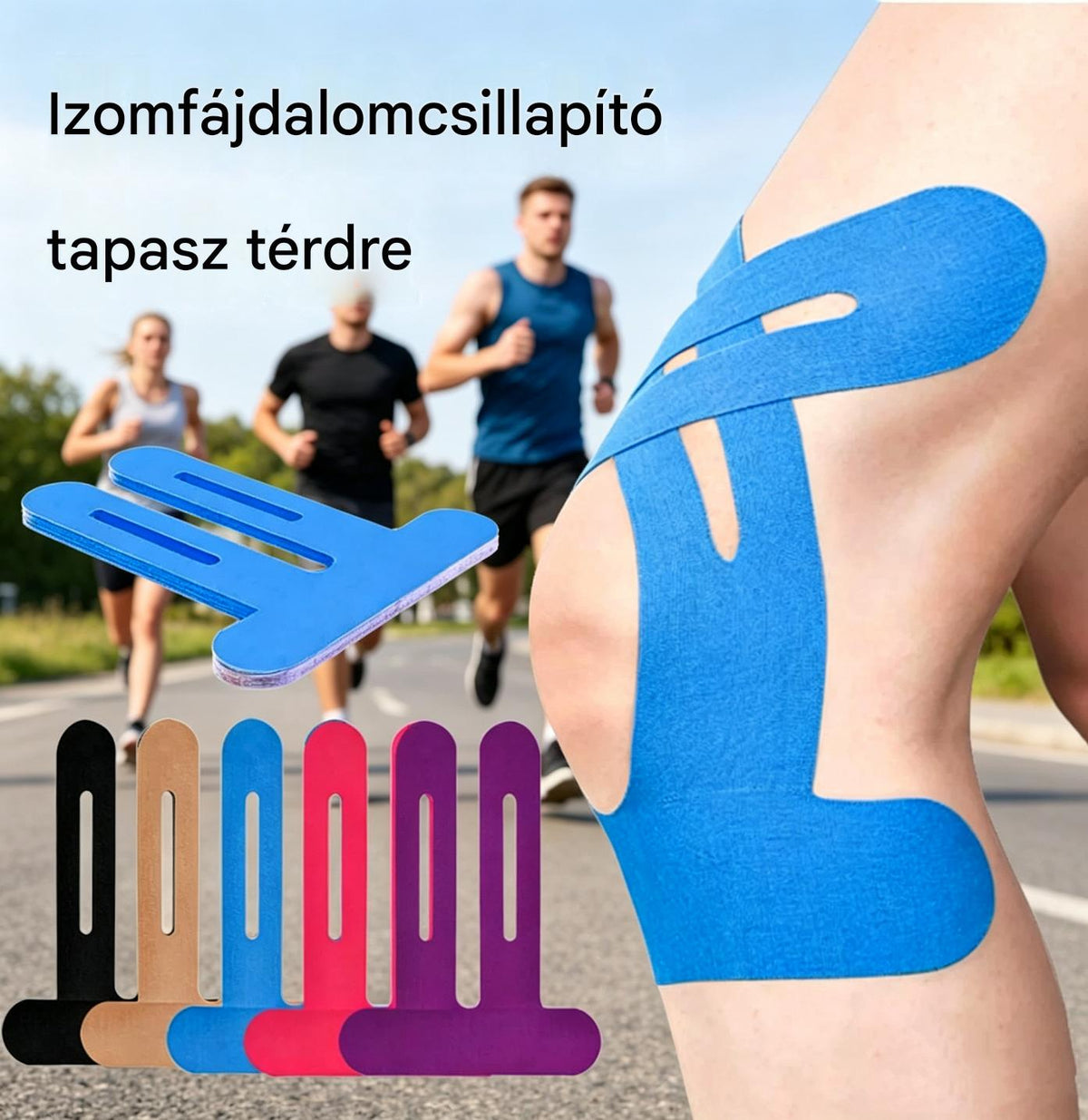 💥Professzionális kineziológiai szalag sport térdvédelemhez