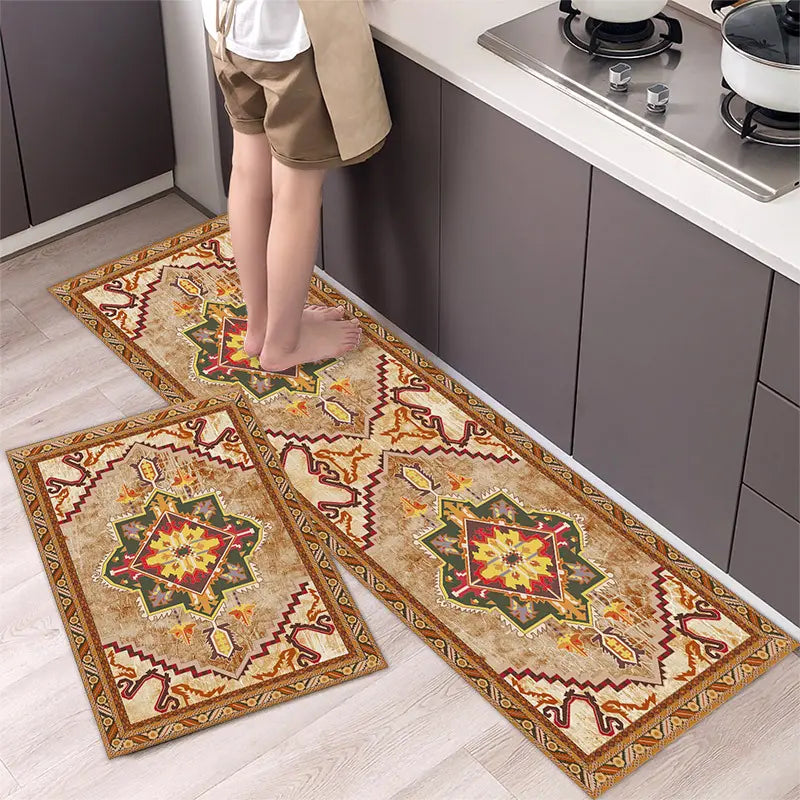 💥49% kedvezmény 【2 darab】🌺Csúszásmentes konyhaszőnyeg nedvszívó hosszú konyhaszőnyeg【40*60cm+40*120cm】