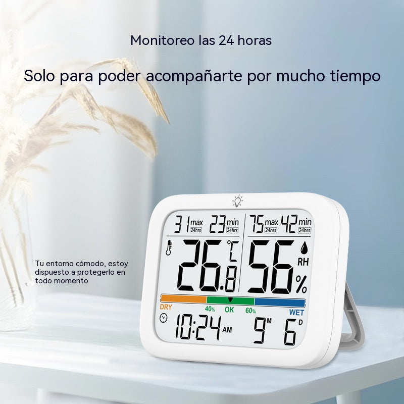 Termómetro e higrómetro digital para interiores y uso doméstico