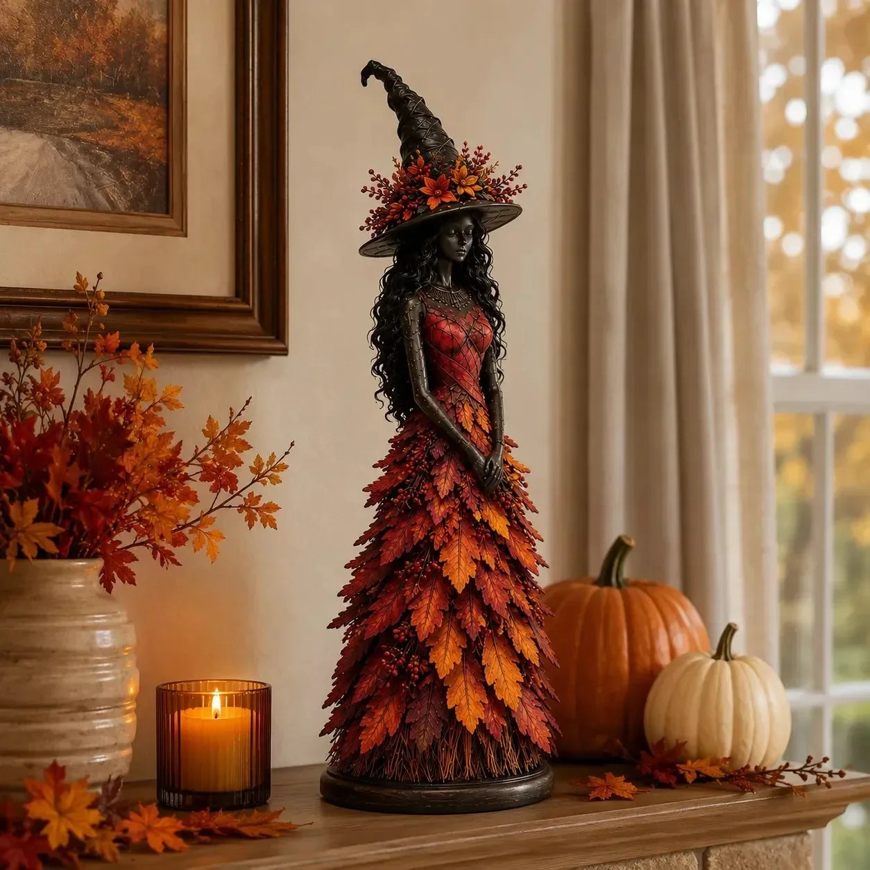 🧙‍♀️ Elvarázsolt őszi boszorkányfigura