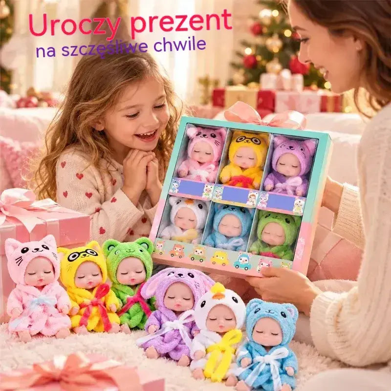 👶 Zestaw prezentowy lalek Reborn – w strojach zwierzątek! Urocze buzie śpiących niemowląt · Zestaw 6 lalek w pudełku prezentowym · Idealny prezent dla dzieci!