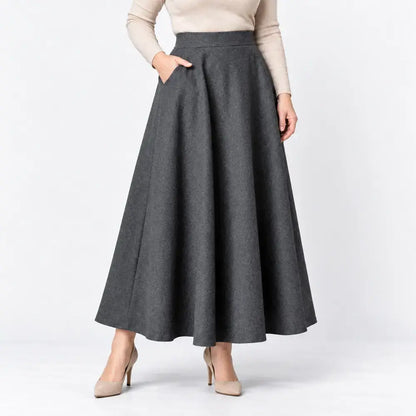 🤩Dús esésű hosszú szoknya zsebekkel – őszi‑téli stílus egyben!👗