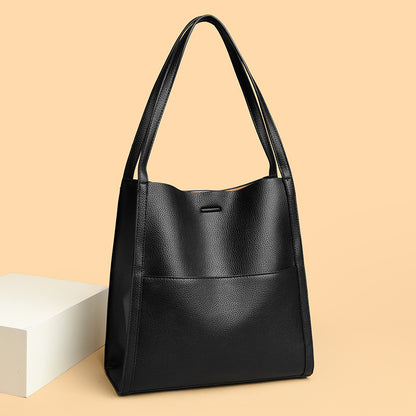 🔥👜👜【SLEVA 45 %】Prostorná taška přes rameno z měkké kůže, minimalistická jednobarevná – nezbytný doplněk na podzim a zimu.