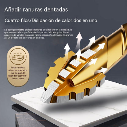Broca de cuatro dientes de alta dureza
