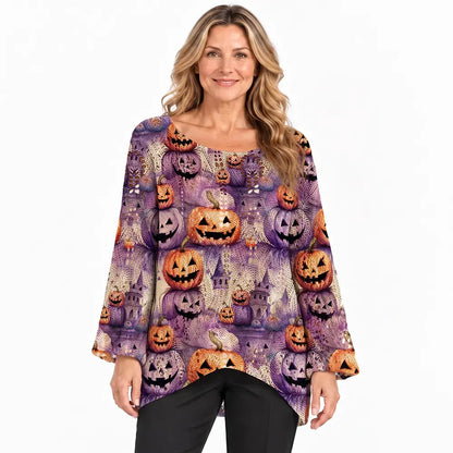 👻😍Egyedi Halloween mintás női felső – kényelmes és stílusos