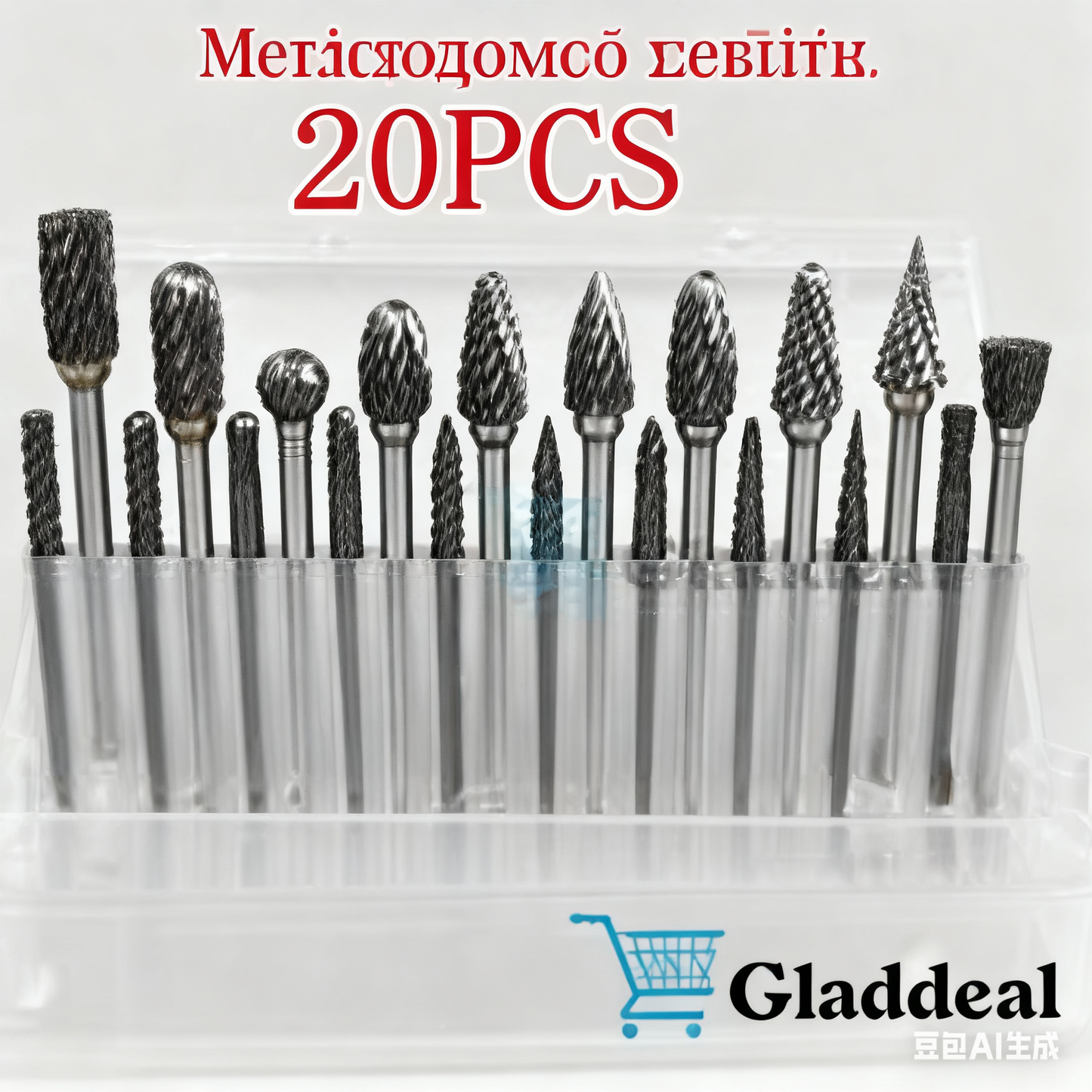 Sada fréz z karbidu volfrámu 1/4" so stopkou, 10-dielna súprava na rotačné pilovanie, odhrotovanie, leštenie a dvojité rezanie