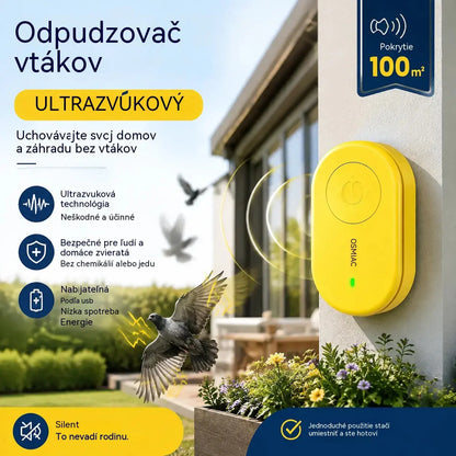 🐦 Přenosný ultrazvukový odpuzovač ptáků | Automatický odpuzovač holubů, ideální na balkony, do zahrad a exteriéru