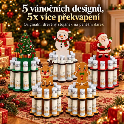 🎅💴Karácsonyi fa persely, Mikulás, hóember, karácsonyfa, kreatív asztaldísz készpénzes ajándékokkal