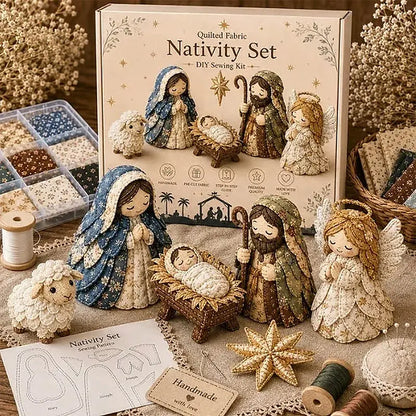 🧵✨ Saját készítésű patchwork betlehem varrókészlet, karácsonyi kézműves készlet, kézzel készített dísz dekorációhoz és ajándékhoz 🎄🎁