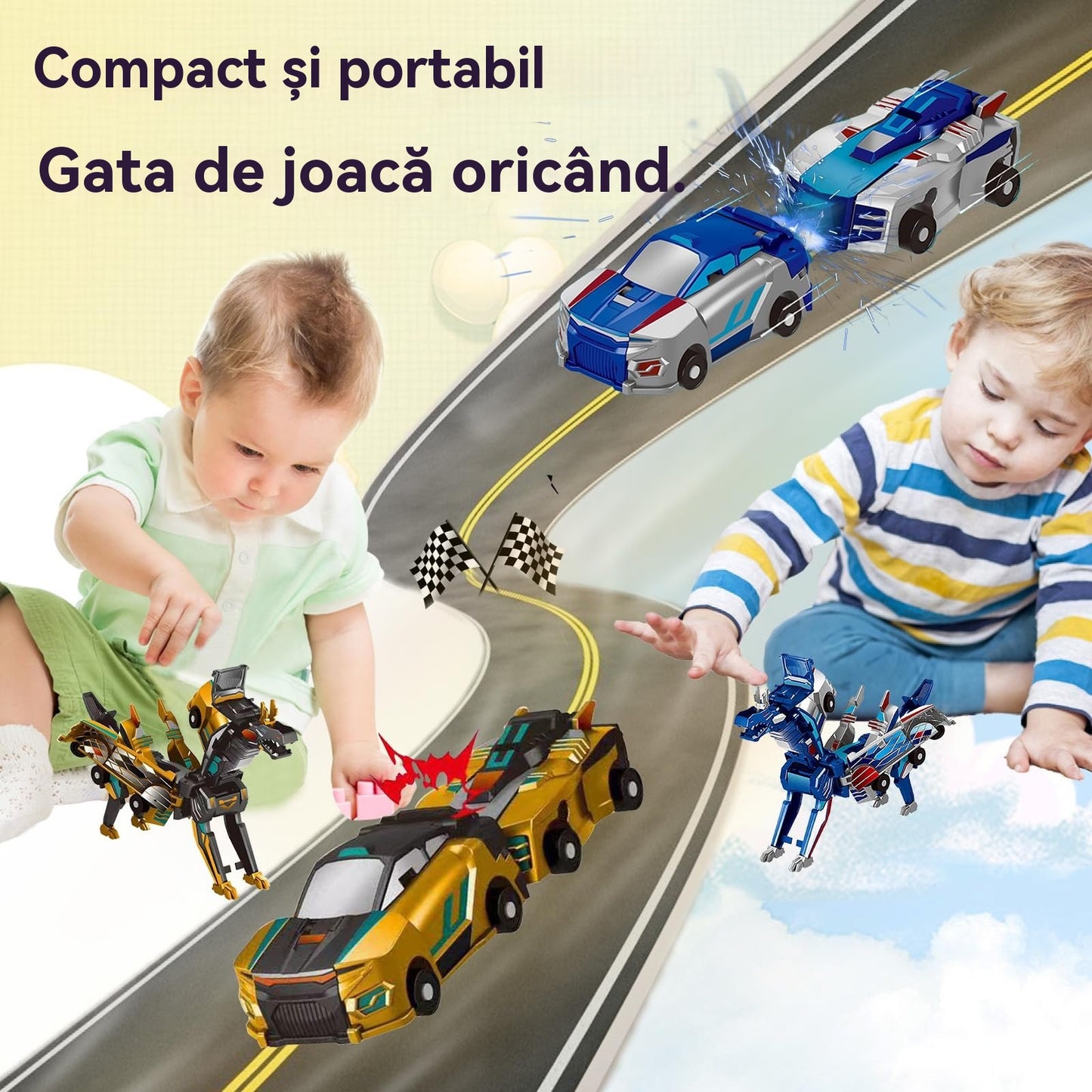 🎁Špeciálna ponuka✨Transformačné auto dinosaura s nárazom