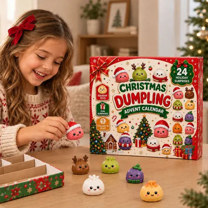 ❄️ 🥰 Huszonnégy napnyi „squishy” – csináld magad, gőzölt batyu formájú játékokat rejtő meglepetéscsomag
