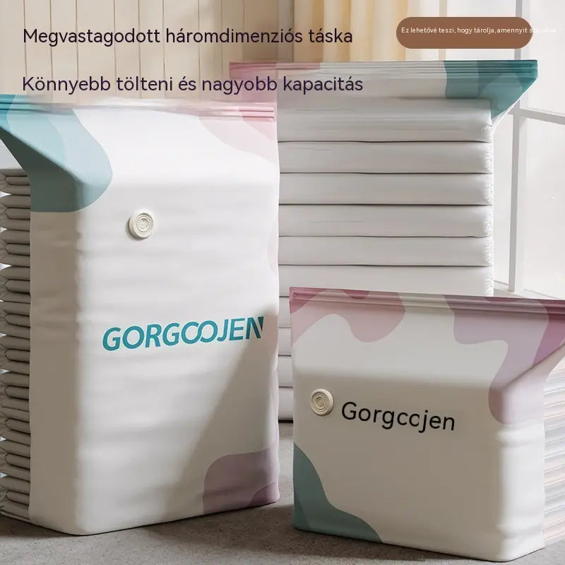 🧳 5 tétel ára 9000 Ft 💨 Nagy, összenyomható vákuumos tárolózacskó: nem igényel pumpát, szivárgásmentes és ideális helytakarékosságra bőröndökben és otthon ✈️