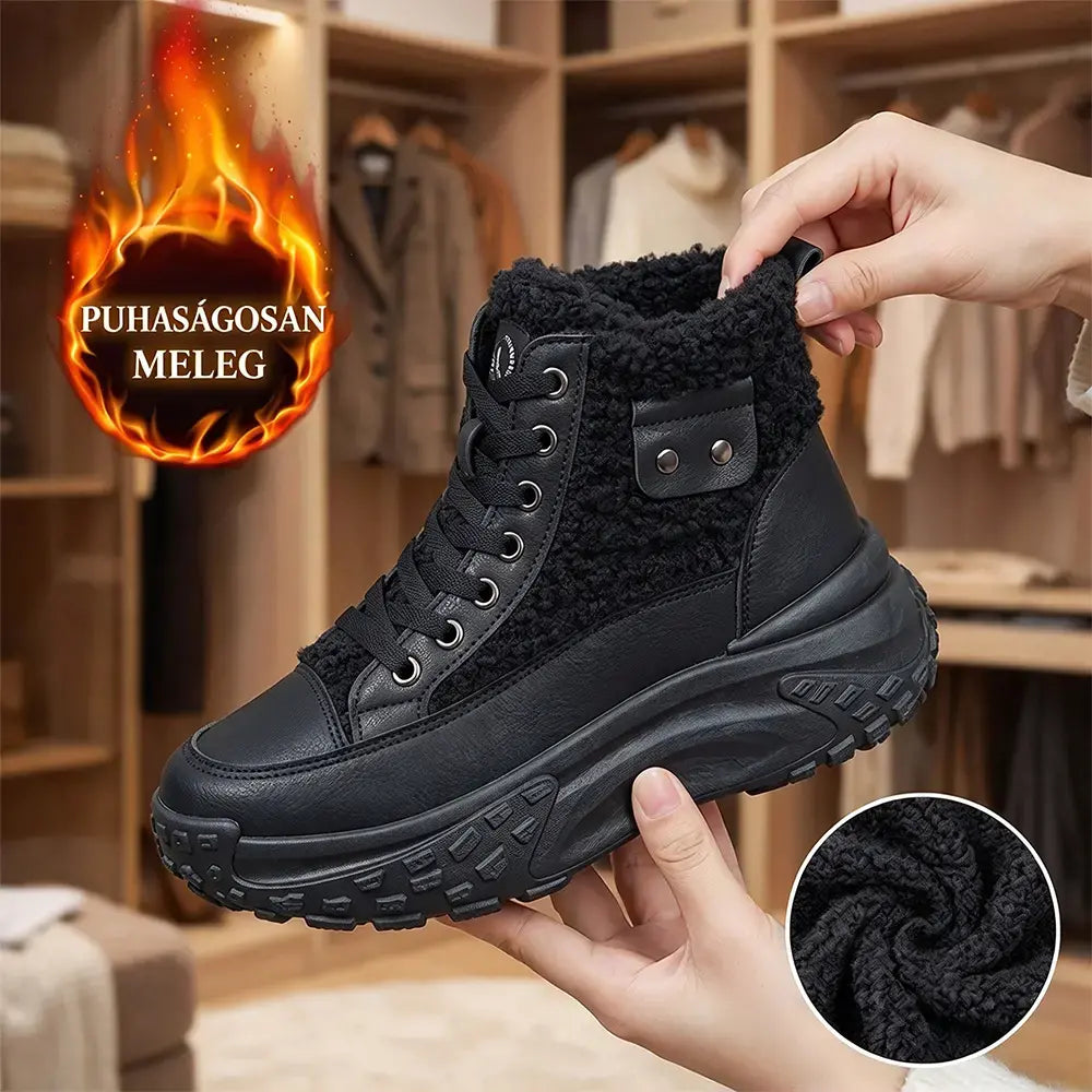 👟✨Bélbéléssel ellátott női téli bakancs, vastag talppal😍