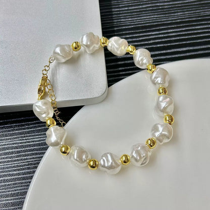 💐✨【Fő karkötő + 5 darab hozzáillő kiegészítő】Barokk édesvízi gyöngy karkötő, egy elegáns és sokoldalú, visszafogott luxusékszer.